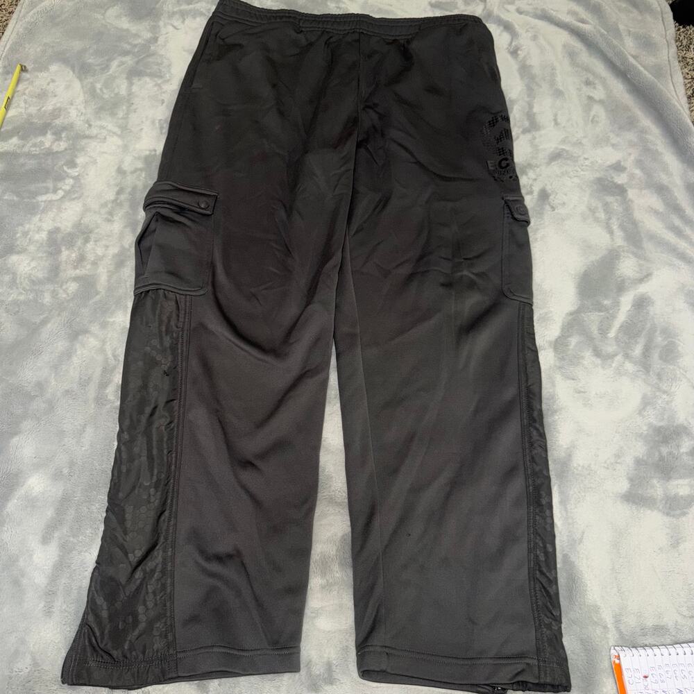 Ecko Function Track Pants Black Cargo Pockets Hexagon Print Men's XL